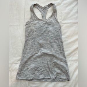 lululemon tanktop grey and white strips size 6 so cute